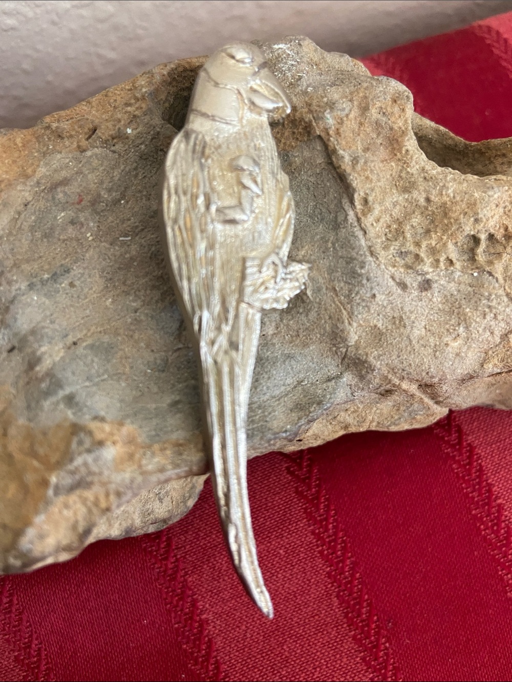 Antique Mexican Sterling Silver Parrot Pendant